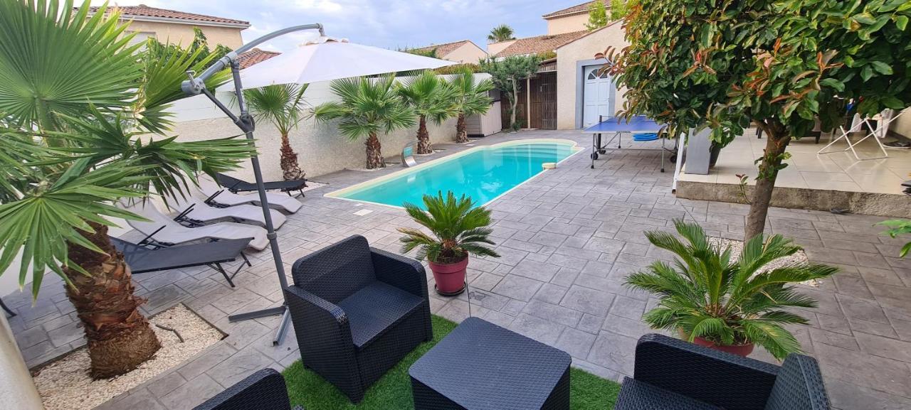 Villa Piscine De La Garrigue Florensac Eksteriør bilde