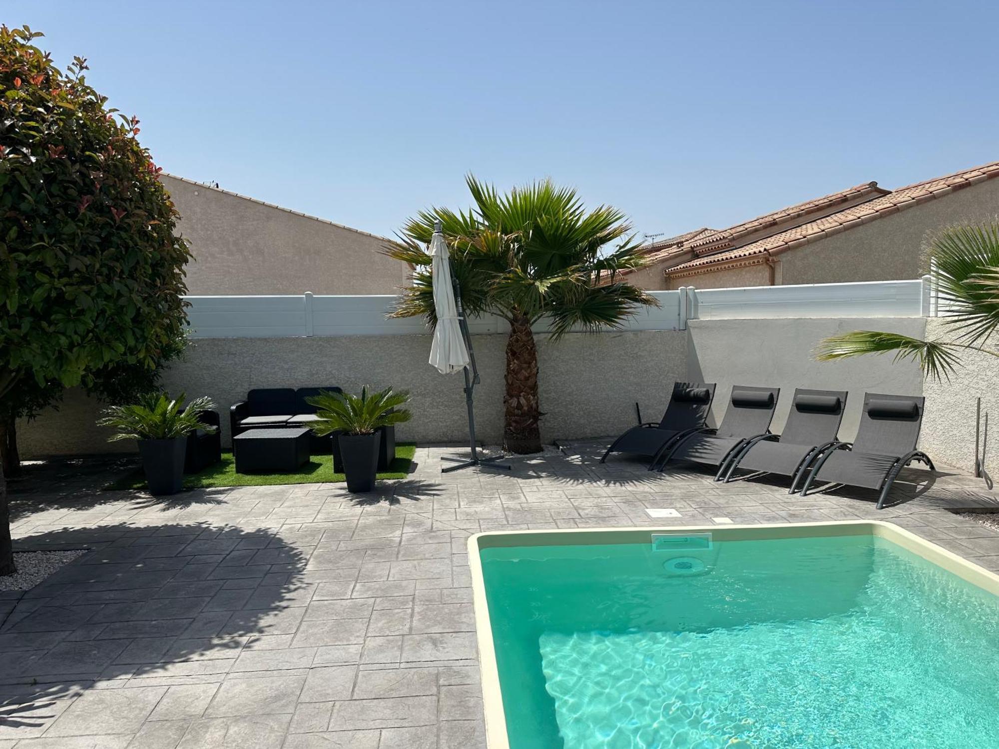 Villa Piscine De La Garrigue Florensac Eksteriør bilde
